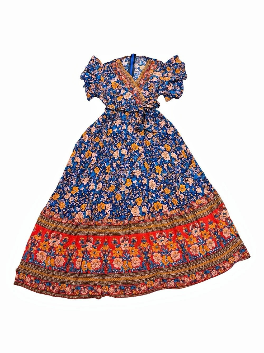 Vintage Festival Vibe Floral Dress  Cottagecore Small